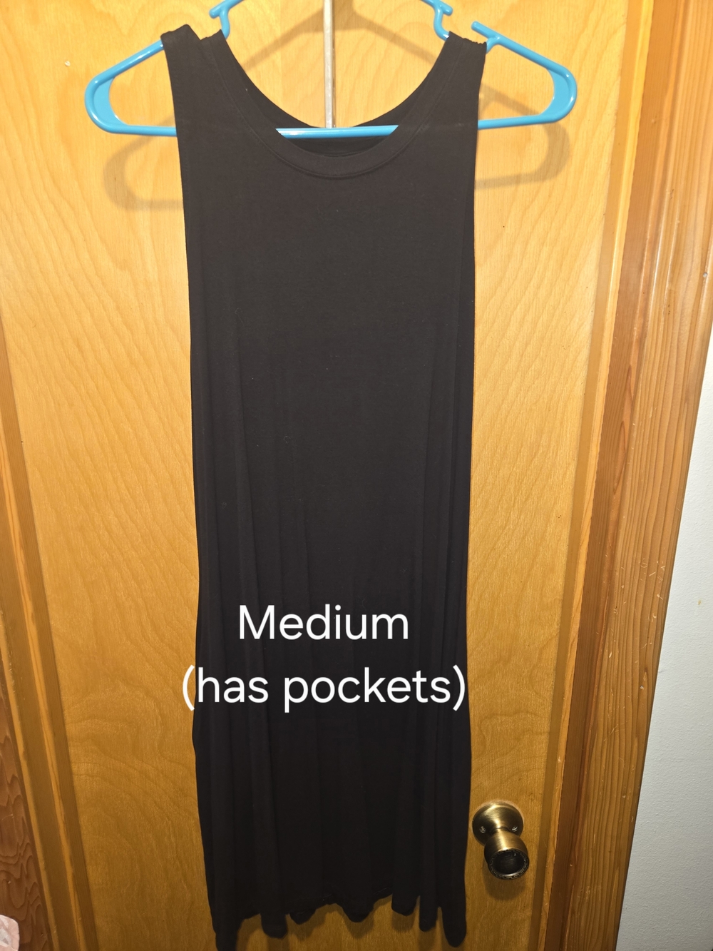 Black Sleeveless Midi Dress with Pockets